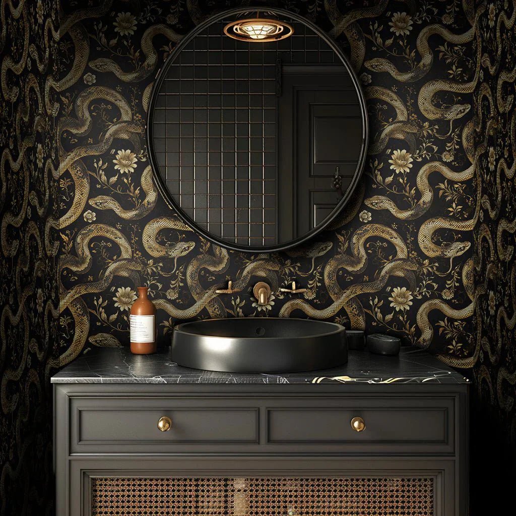 Snakes Wallpaper: Slithering Scales Coiling with Mysterious Allure - Painted Paper