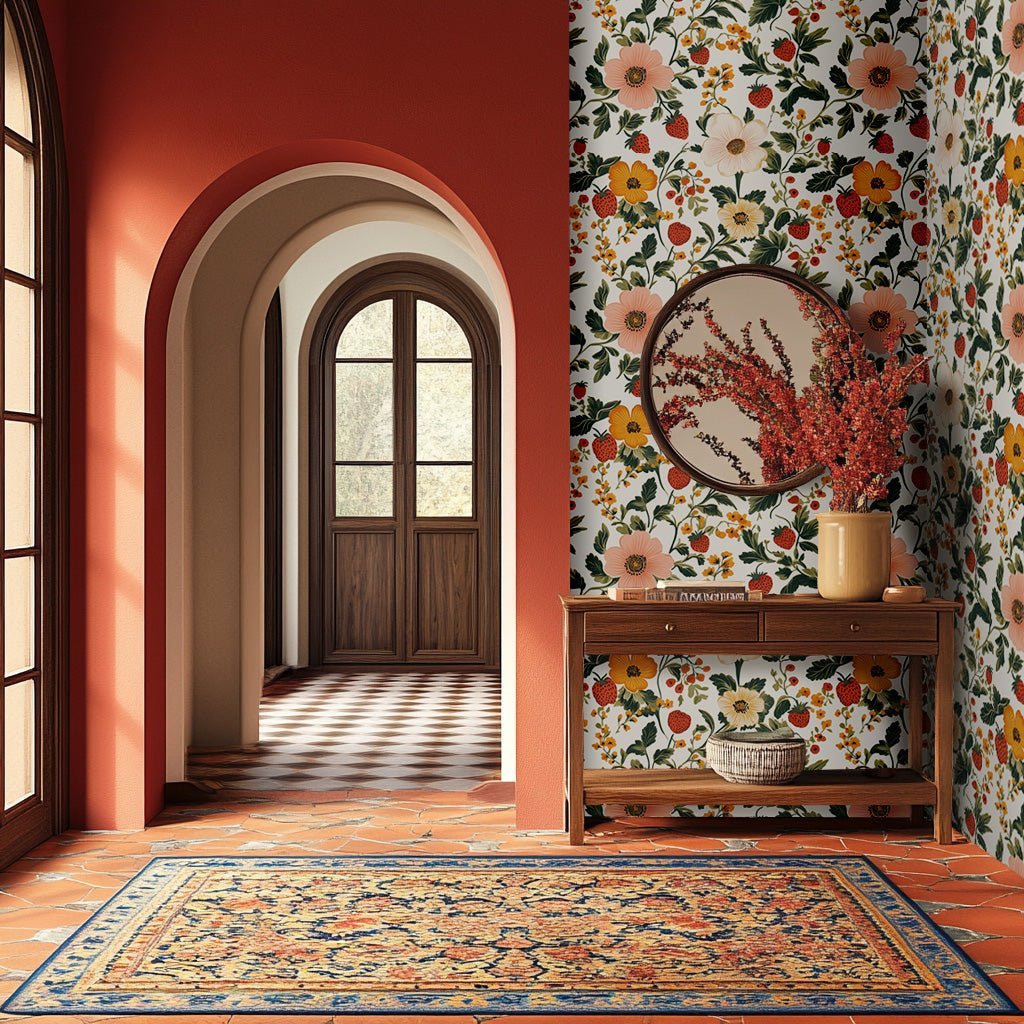 Strawberry Wallpaper: Juicy Berries Bursting with Sweetness - Painted Paper