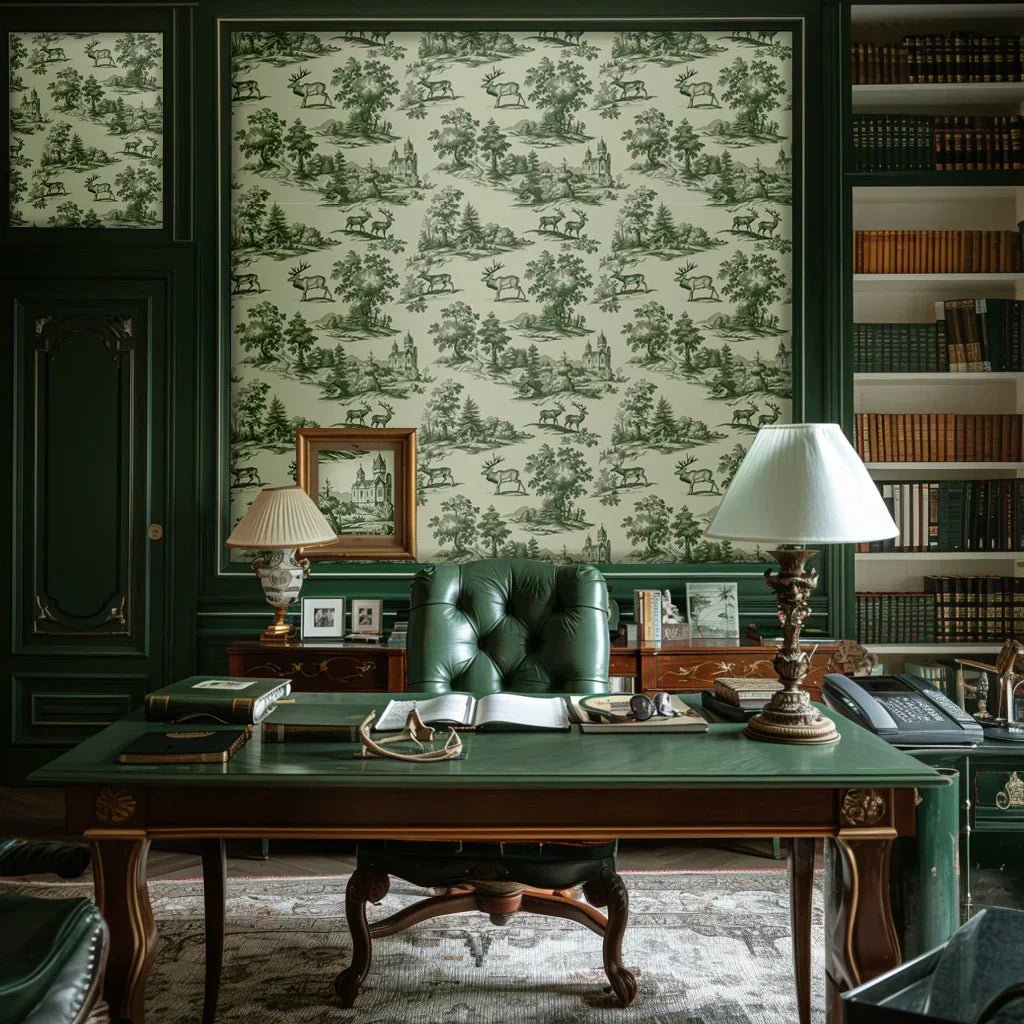 Toile Wallpaper: Scenic Stories Unfolding in Delicate Detail - Painted Paper