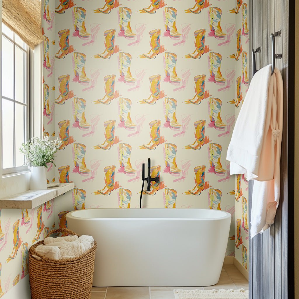 Western Wallpaper: Frontier Spirits Riding into Sunset Glory - Painted Paper