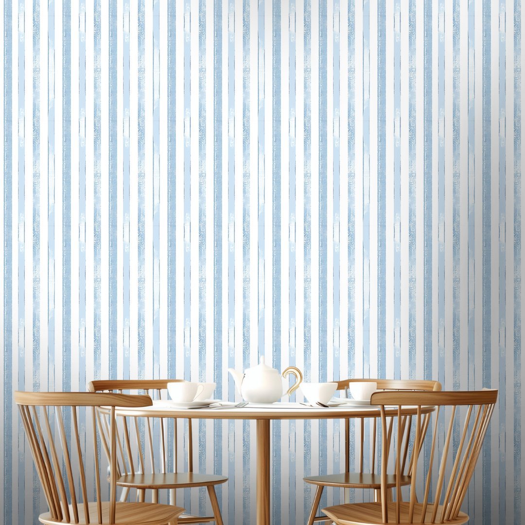 Blue Stripes - Painted Paper