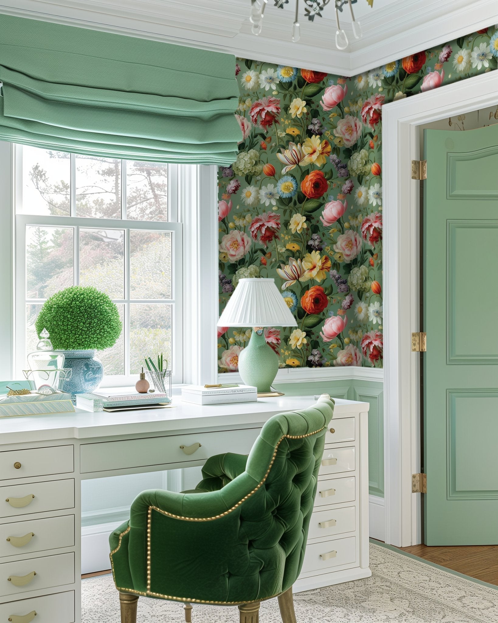 Green Vintage - Painted Paper