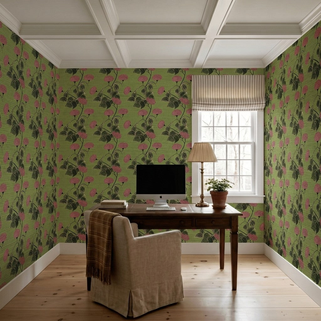 Flora Fresco Faux Grasscloth Wallpaper