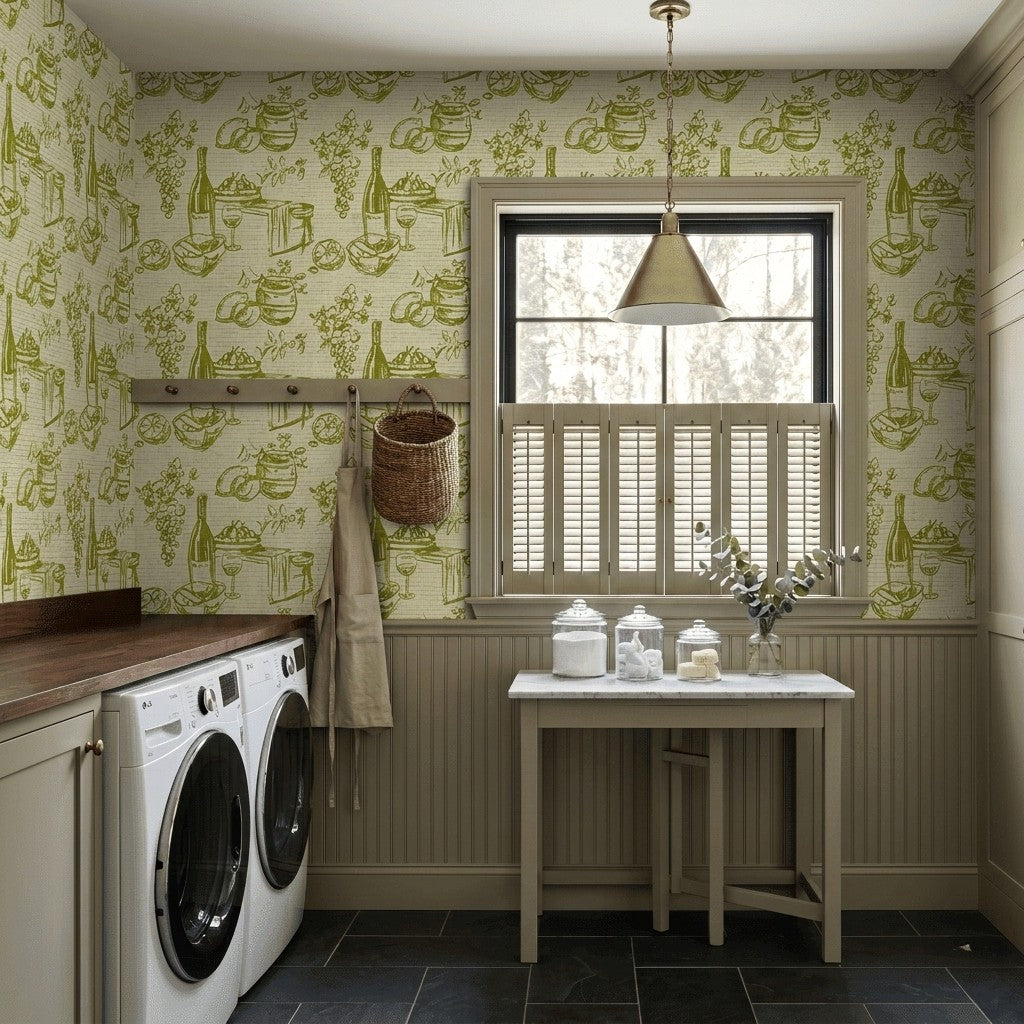 Vino & Vignette Faux Grasscloth Wallpaper