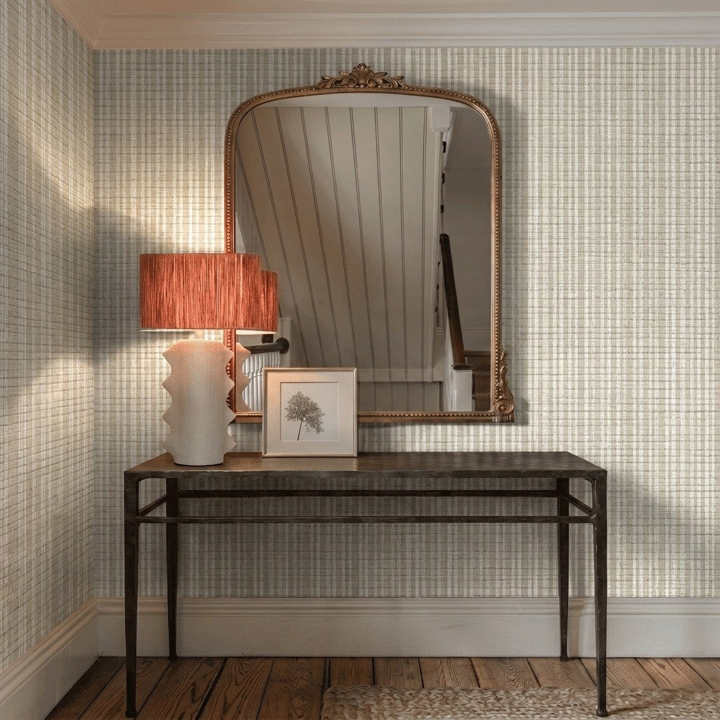 Sunwashed Stripes Faux Grasscloth Wallpaper