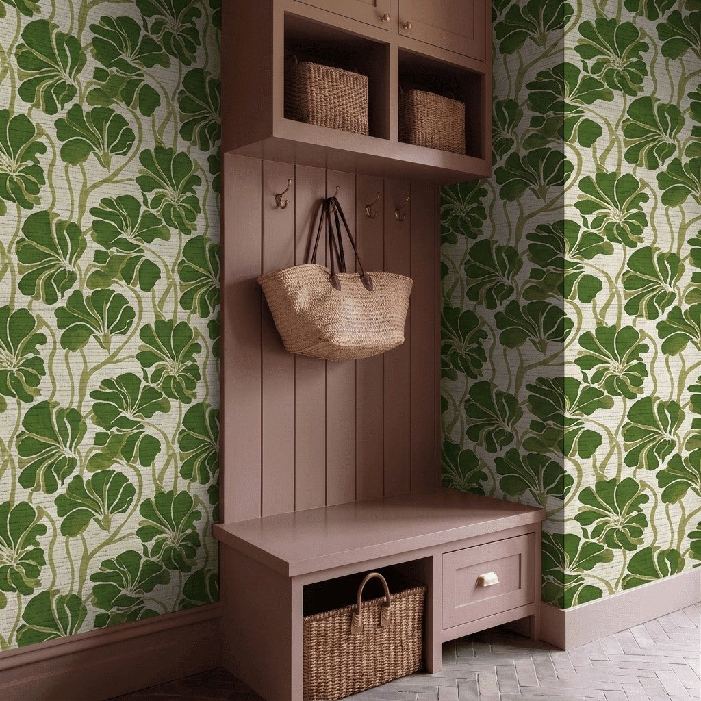 Wildflowers of Tuscany Faux Grasscloth Wallpaper
