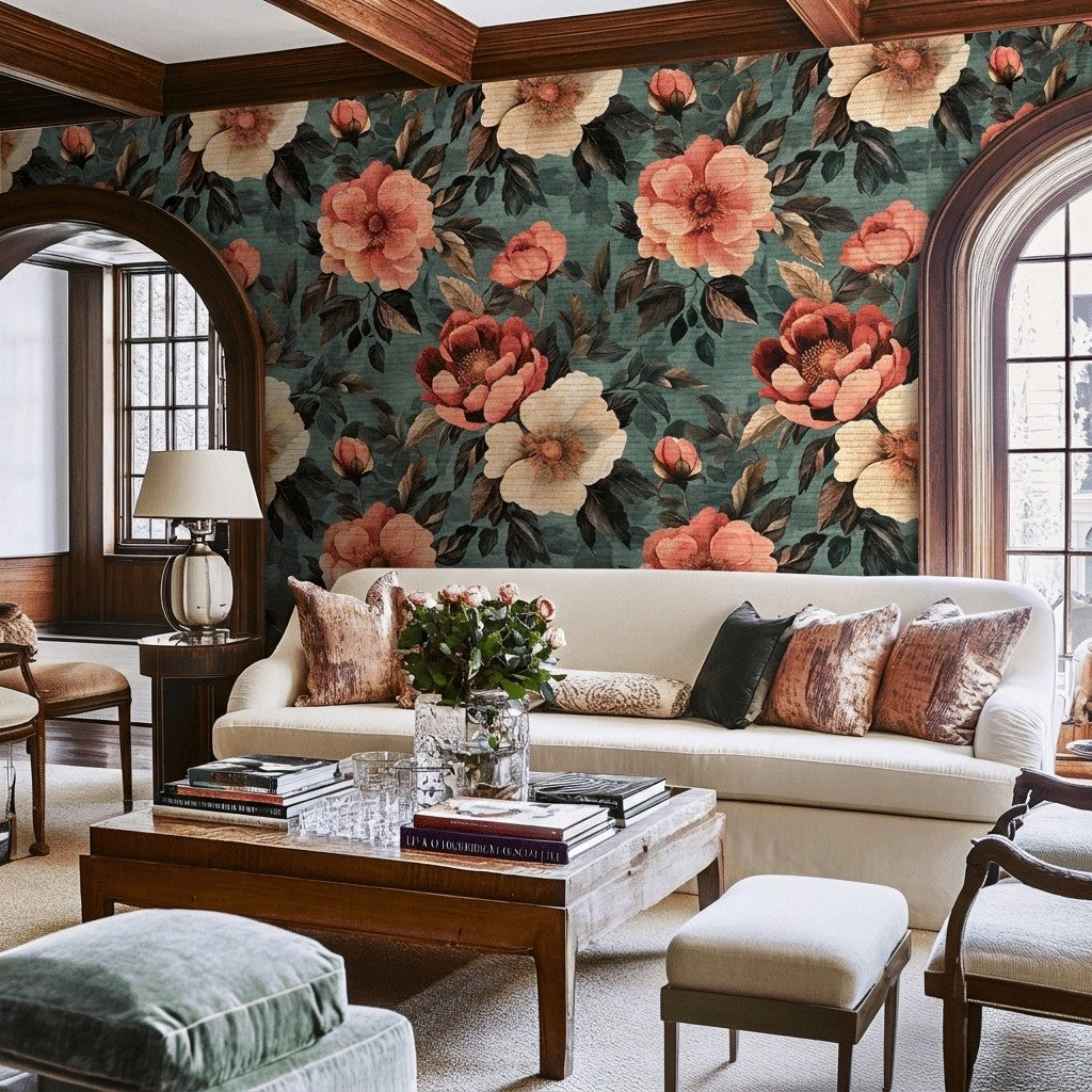 Dusky Rose Faux Grasscloth Wallpaper