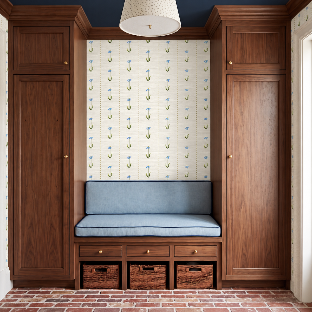 Bloom Between the Lines Faux Grasscloth Wallpaper