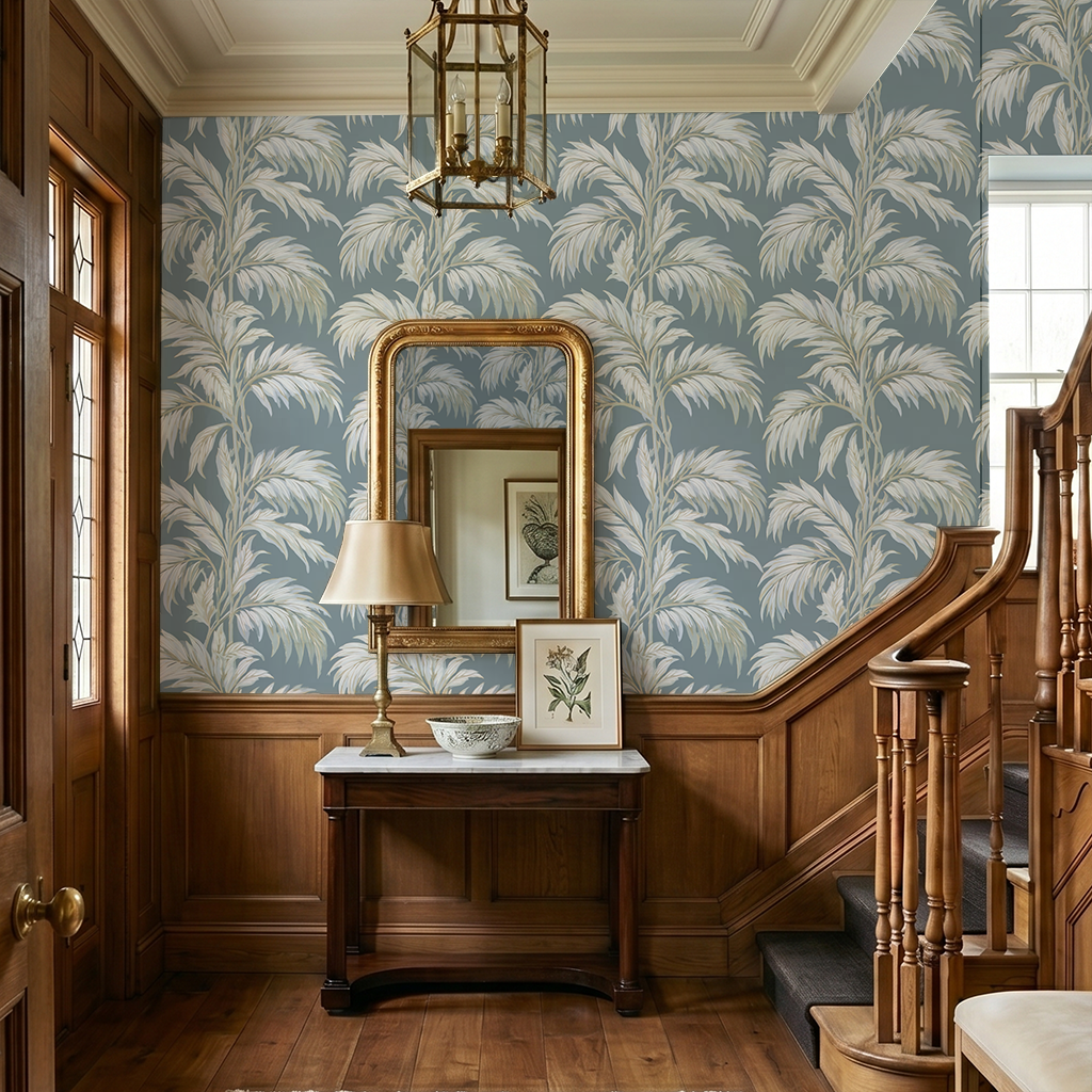 Blue Leaf - Wall Mural