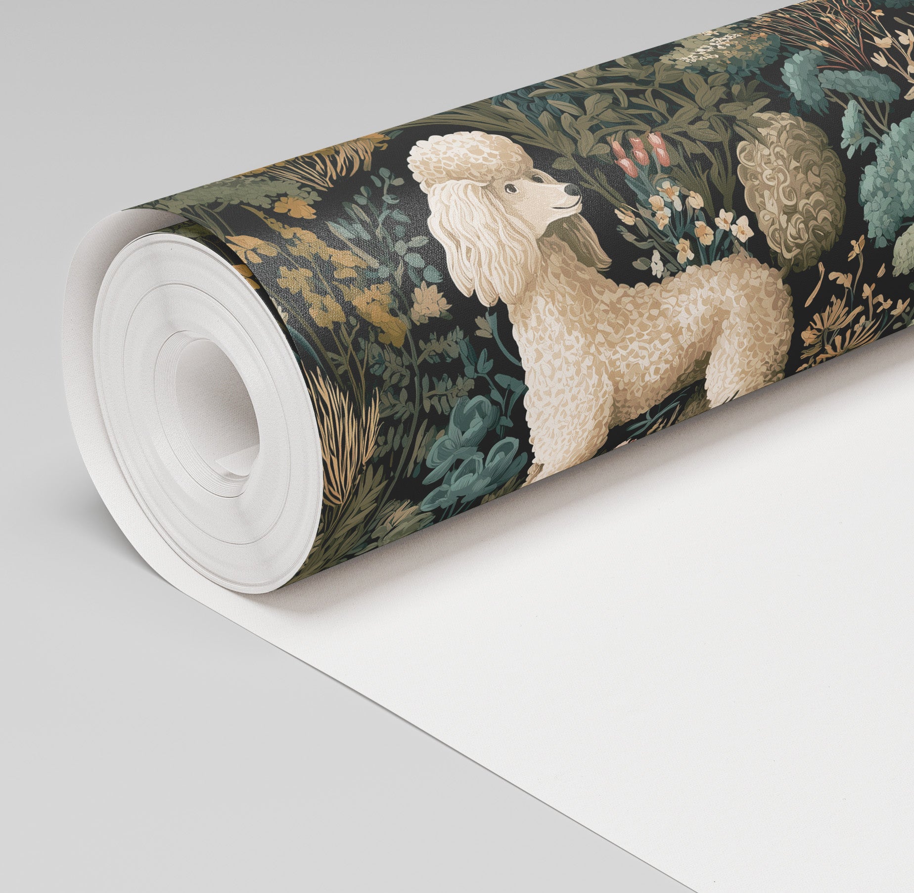 Botanical Poodles Wallpaper