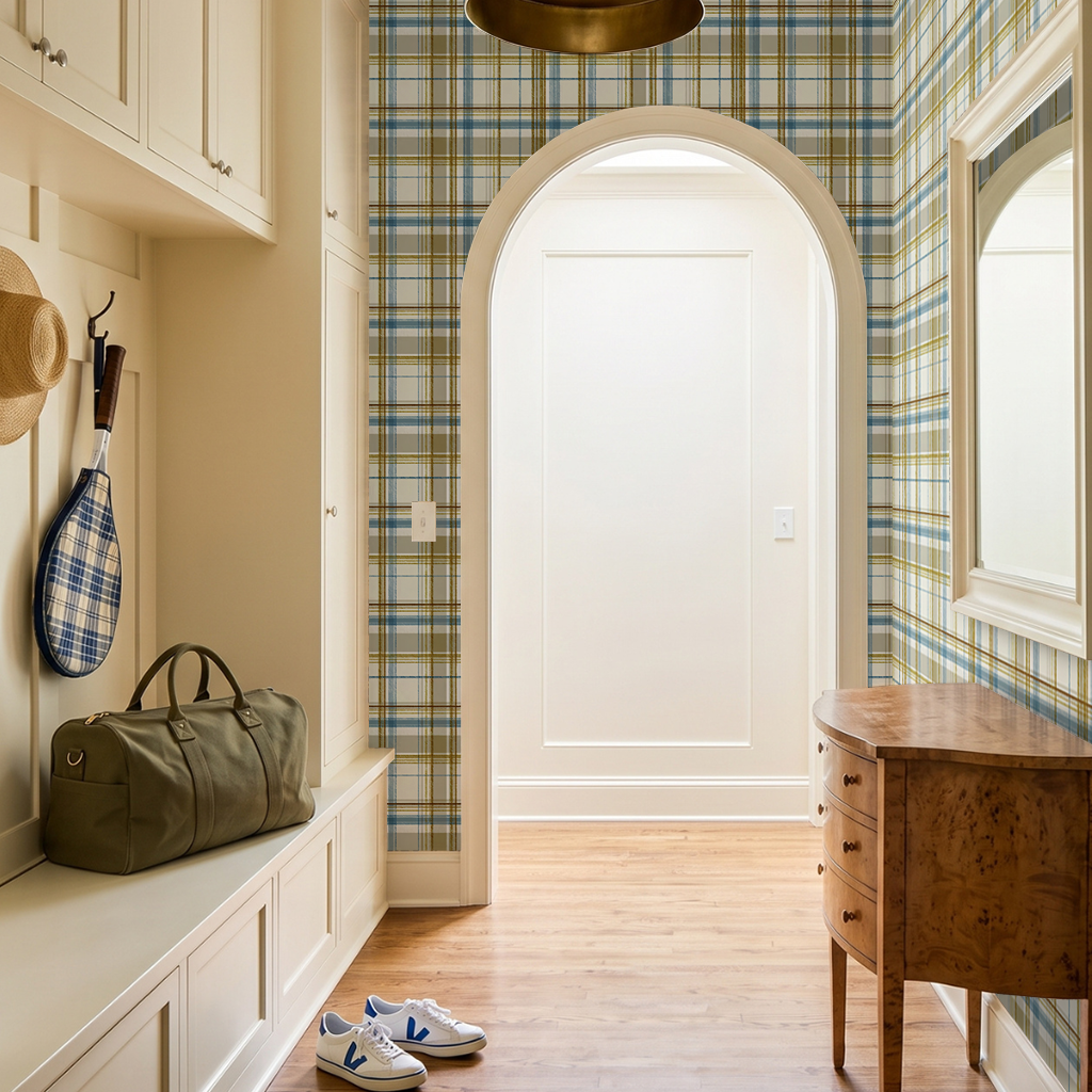 Cross Court Plaid Wallpaper