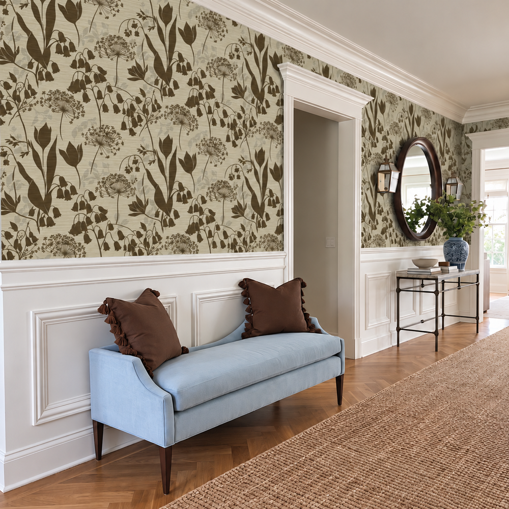Little Luxuries - Chocolate Faux Grasscloth Wallpaper