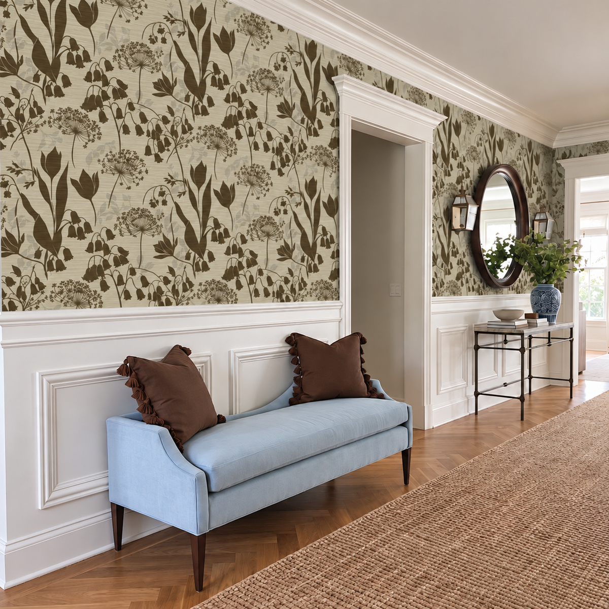 Little Luxuries - Chocolate Faux Grasscloth Wallpaper