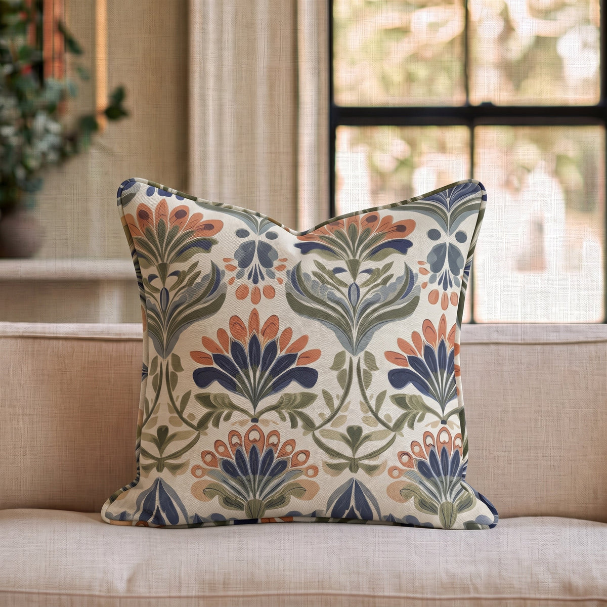 Amber Garden Throw Pillow - Painted Paper