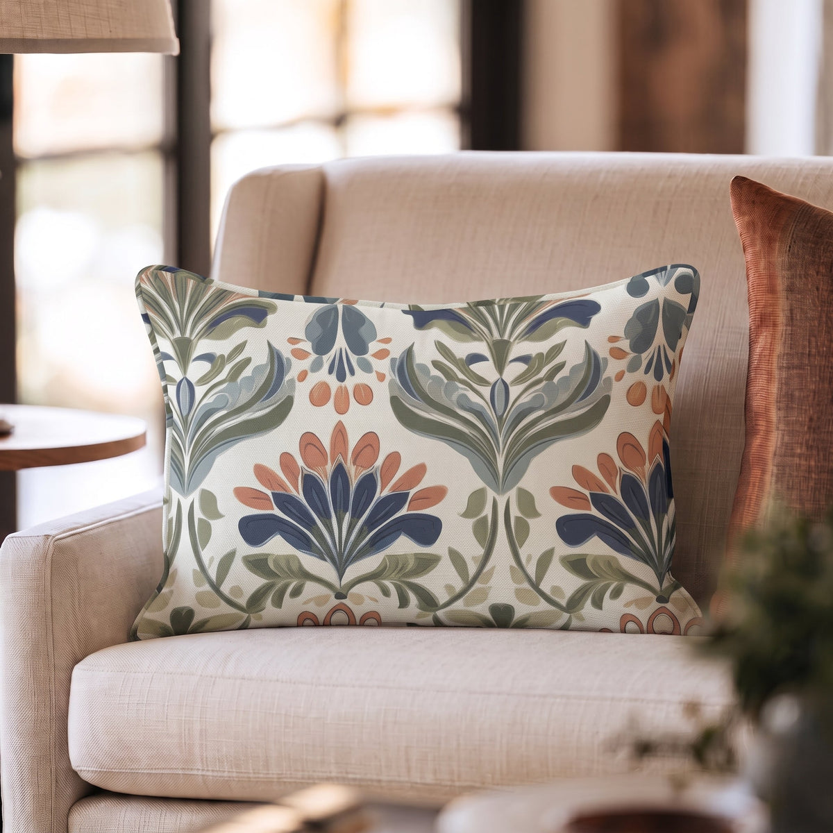 Amber Garden Throw Pillow - Painted Paper