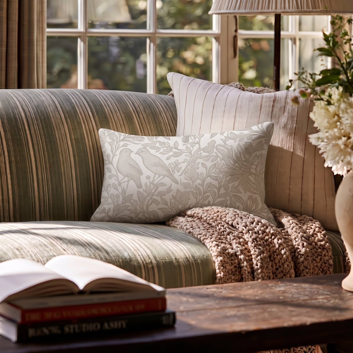 Birdsong Throw Pillow - Painted Paper