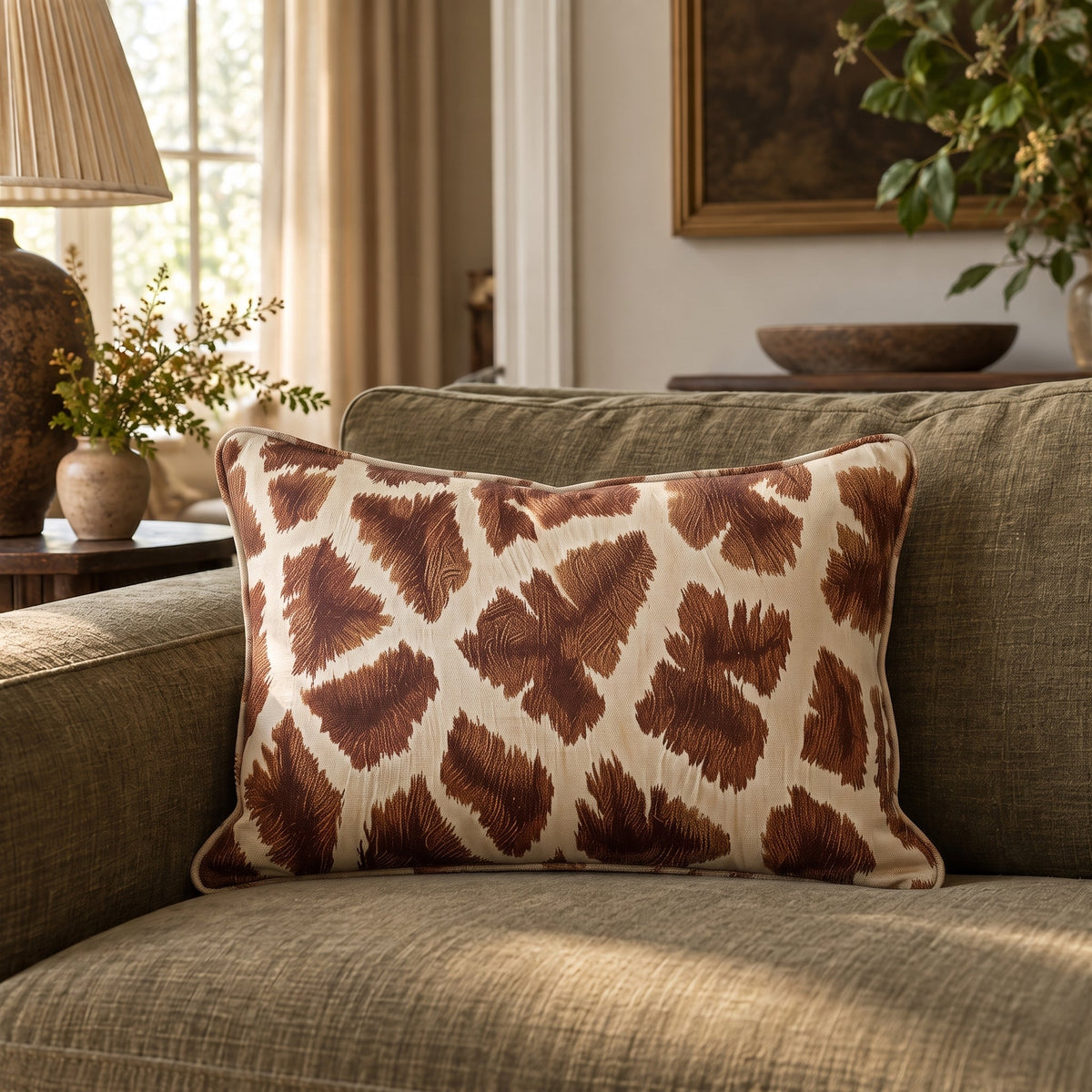Bishop Giraffe Throw Pillow - Painted Paper