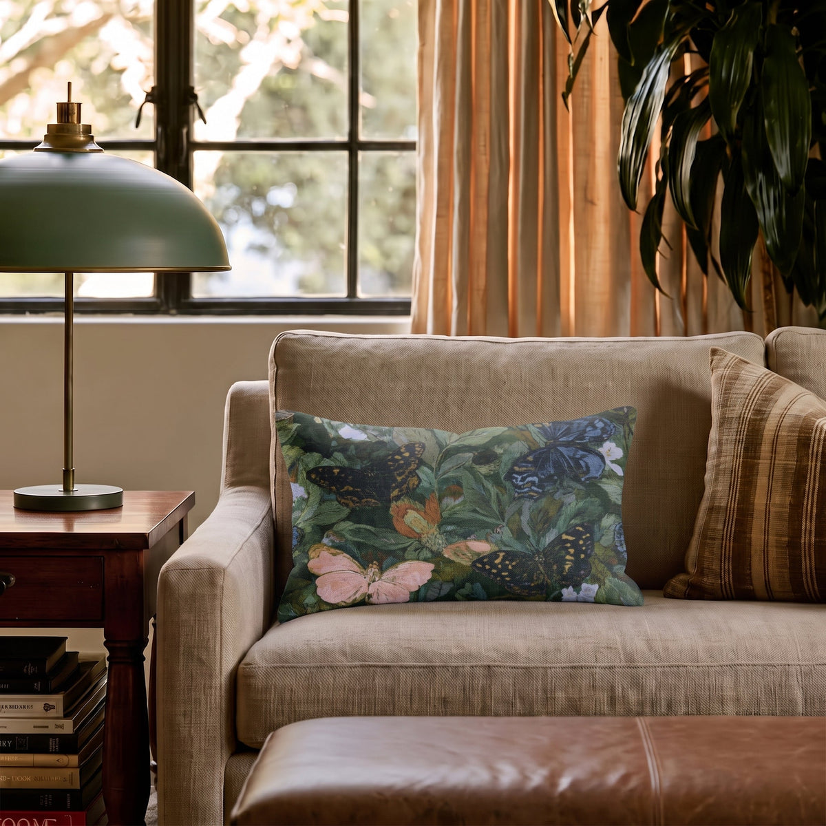 Butterfly Blooms Throw Pillow - Painted Paper