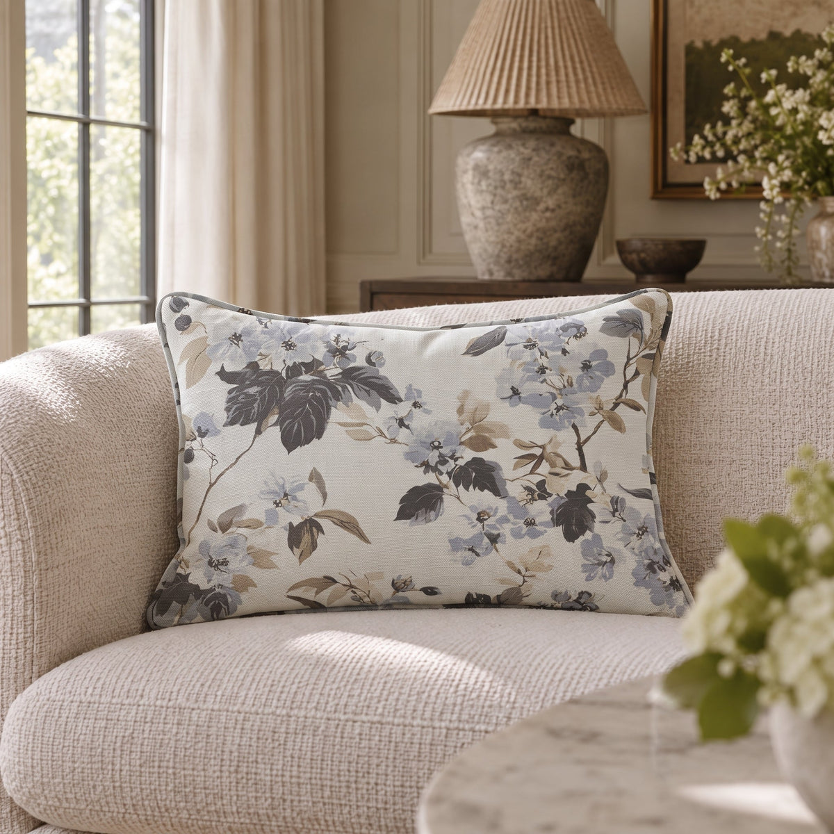 Florals & Vines Throw Pillow - Painted Paper