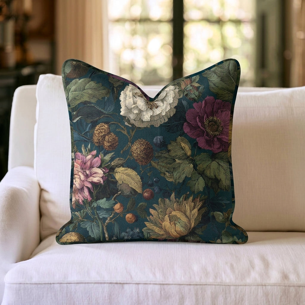 Garden Night Throw Pillow - Painted Paper