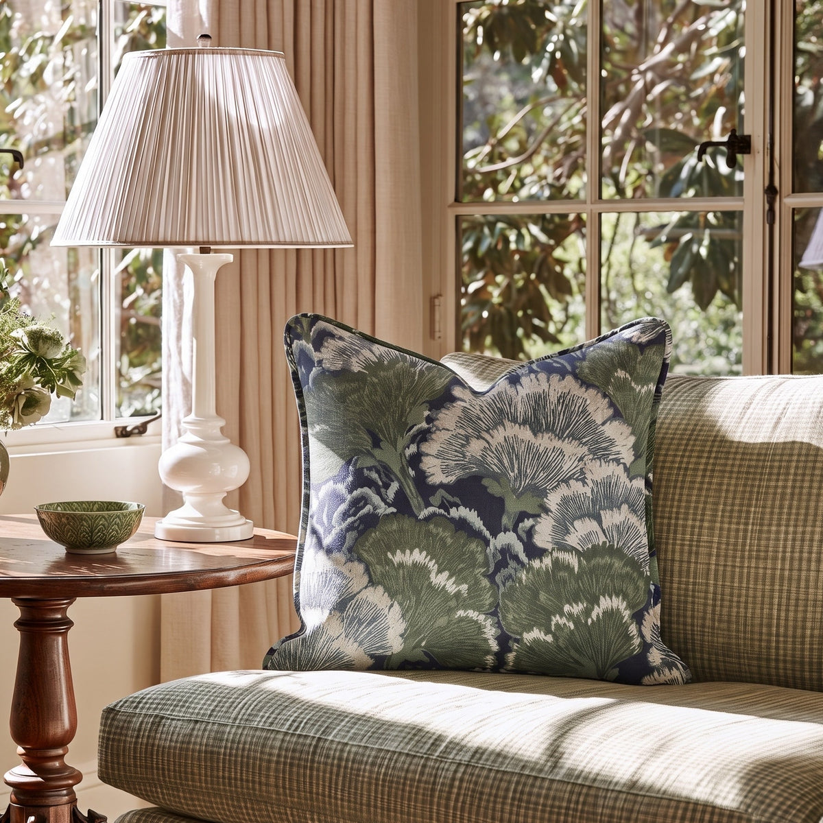 Ginkgo Textures Throw Pillow - Painted Paper