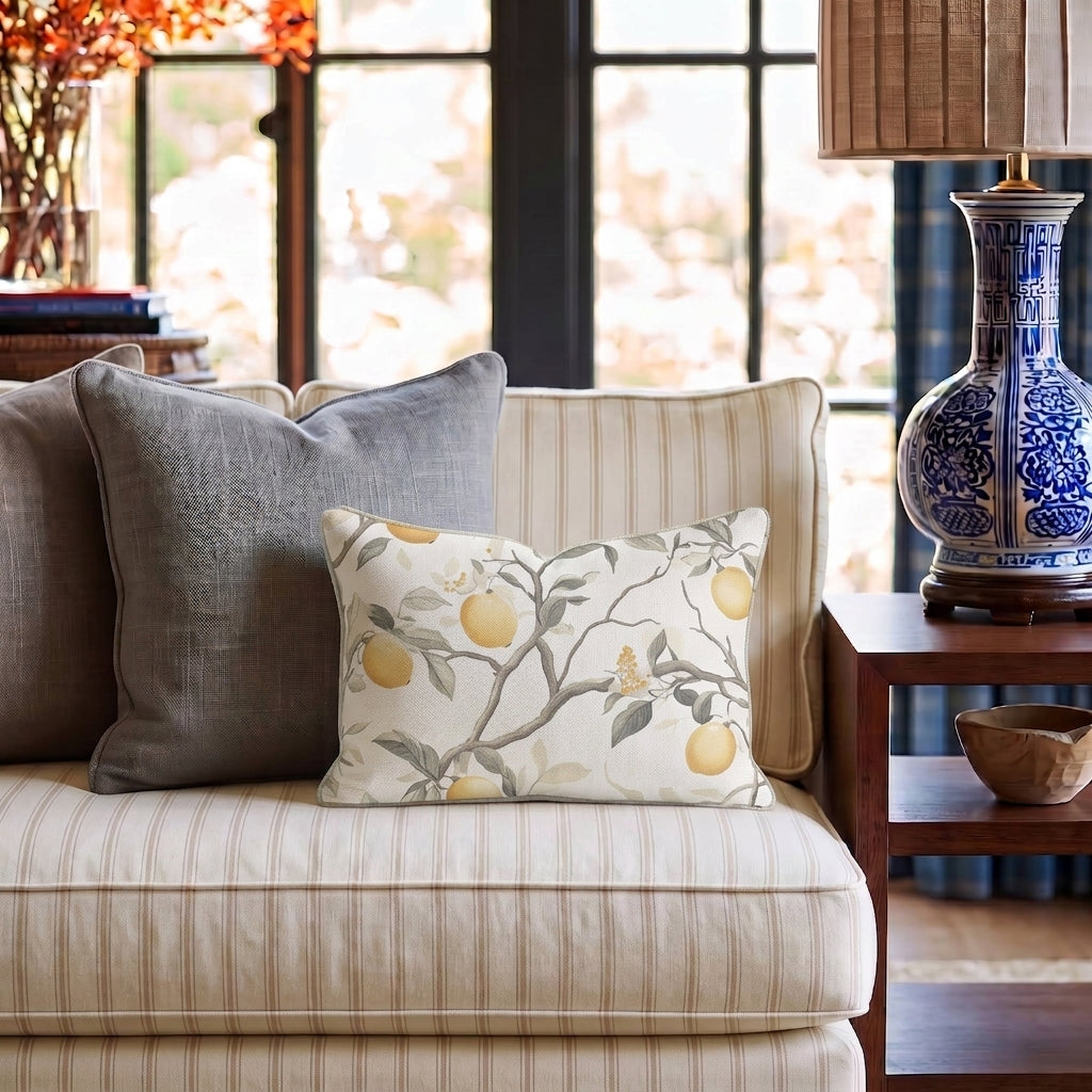 Grover Wallpaper Throw Pillow - Painted Paper
