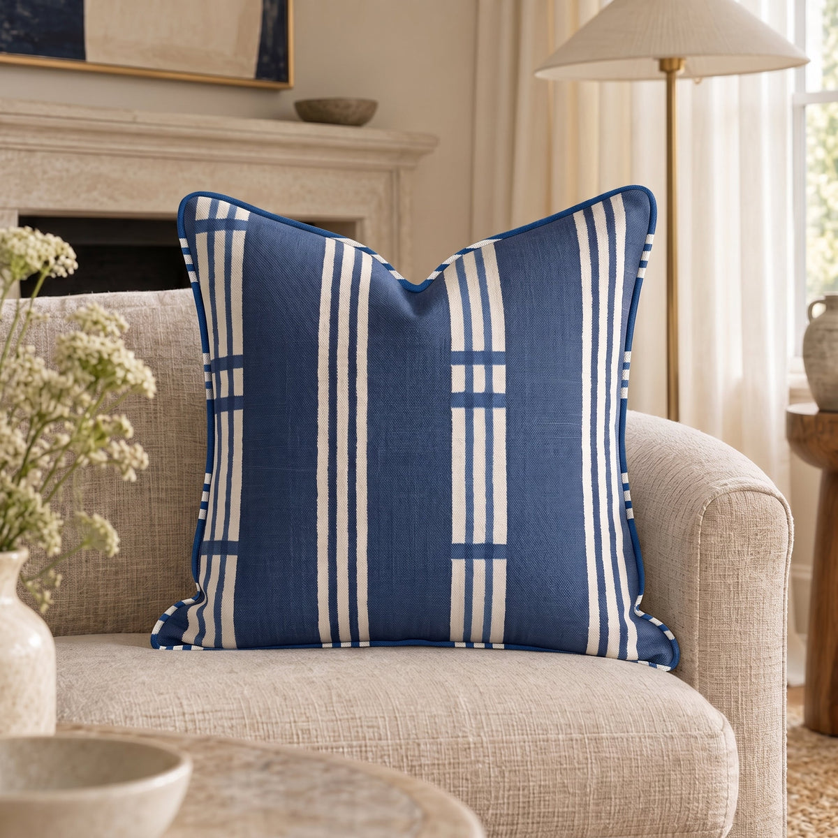 Henry Stripes Throw Pillow - Painted Paper