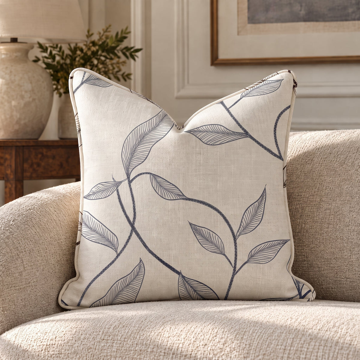 Inkvine Throw Pillow - Painted Paper