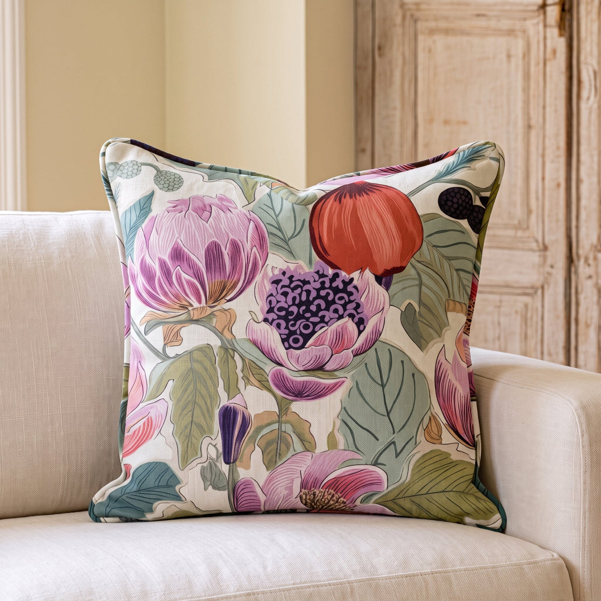 Margo Fruit Throw Pillow - Painted Paper
