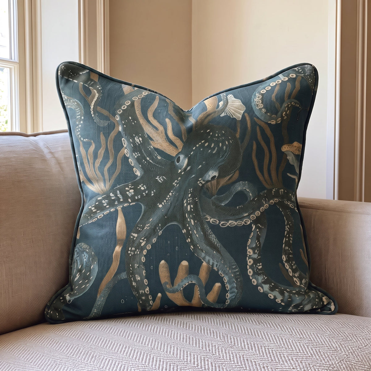 Octopus Garden Throw Pillow - Painted Paper