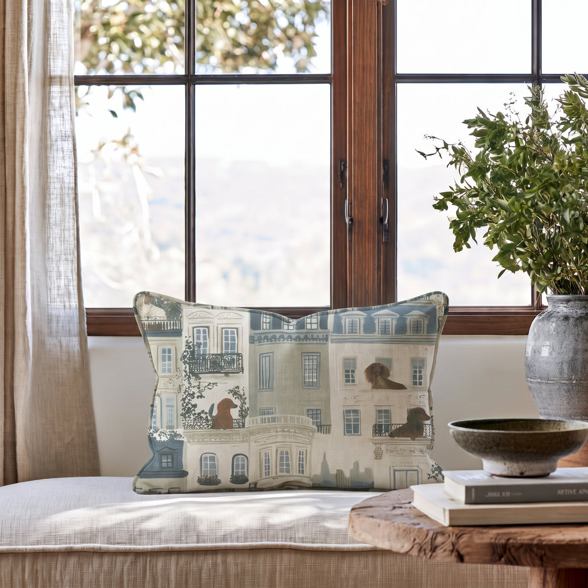 Patio Paws Throw Pillow - Painted Paper