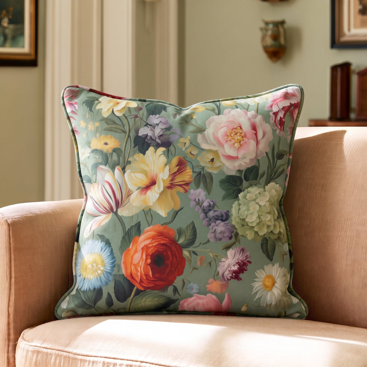 Romily Flora Throw Pillow - Painted Paper