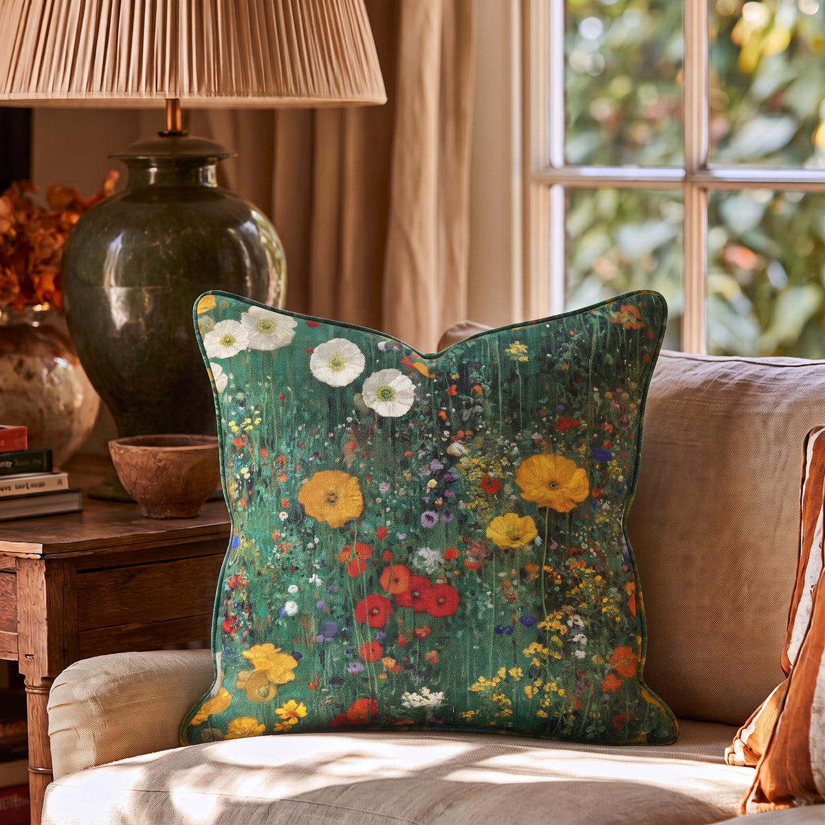Sun Garden Throw Pillow - Painted Paper