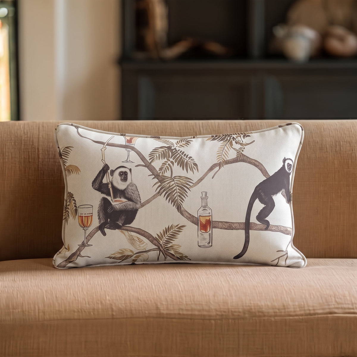 The Treetop Bar Throw Pillow - Painted Paper