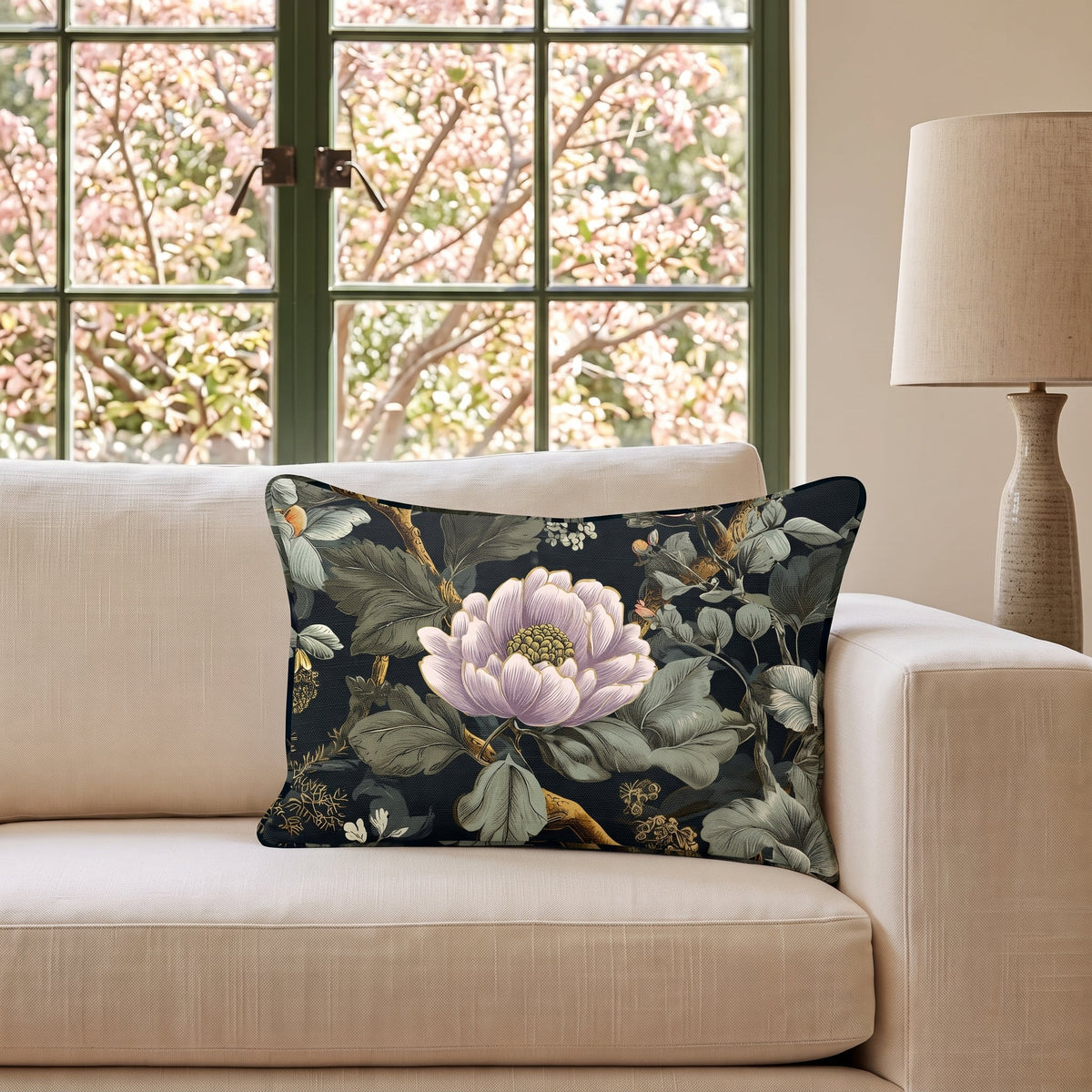 Veronica Blooms Throw Pillow - Painted Paper