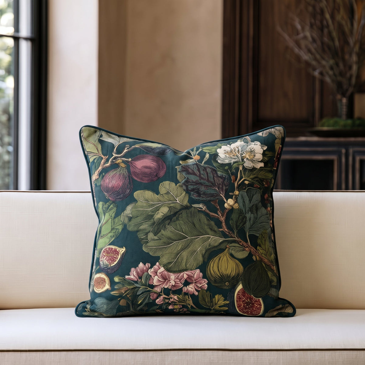 Wild Fig Grove Throw Pillow - Painted Paper
