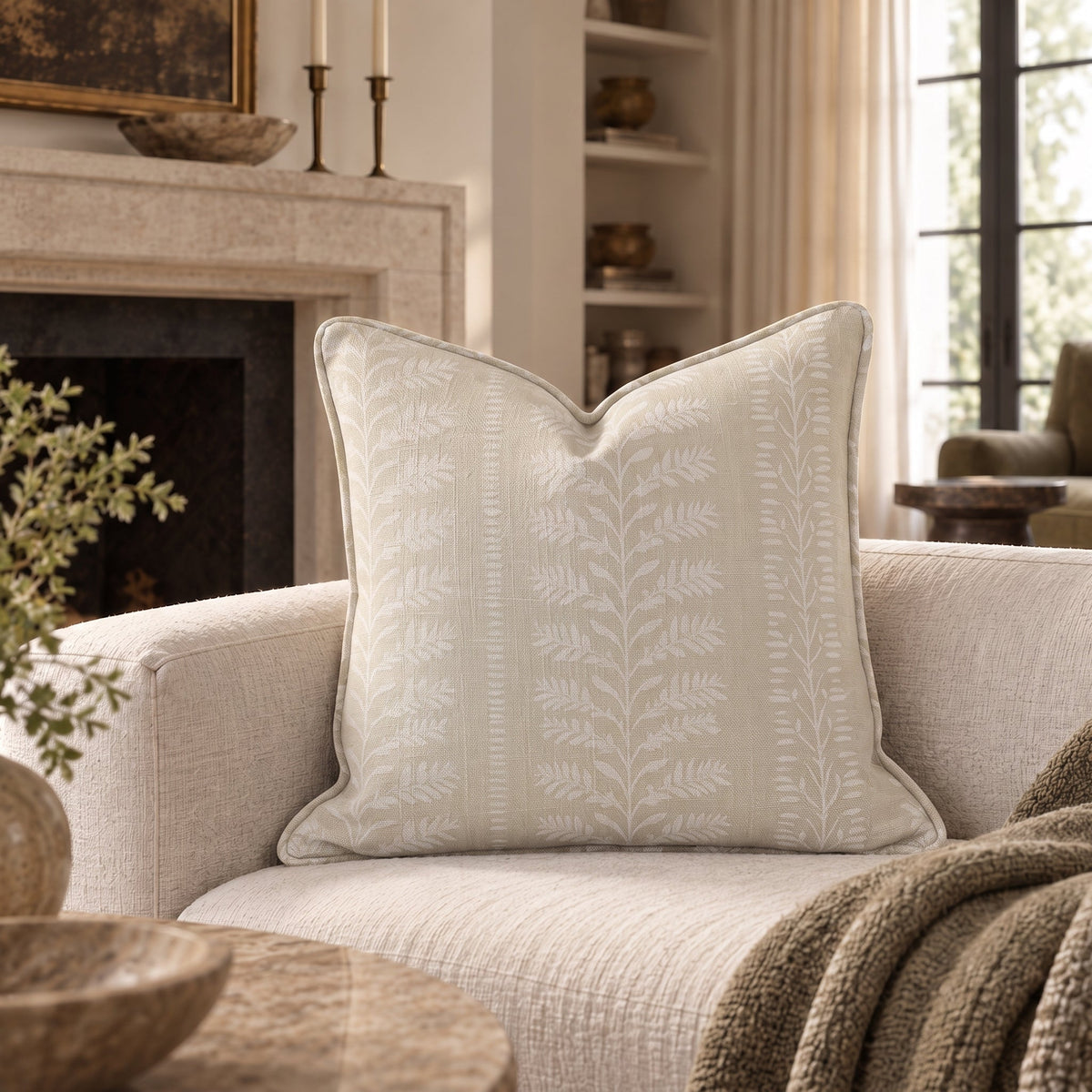 Willowstripe Throw Pillow - Painted Paper