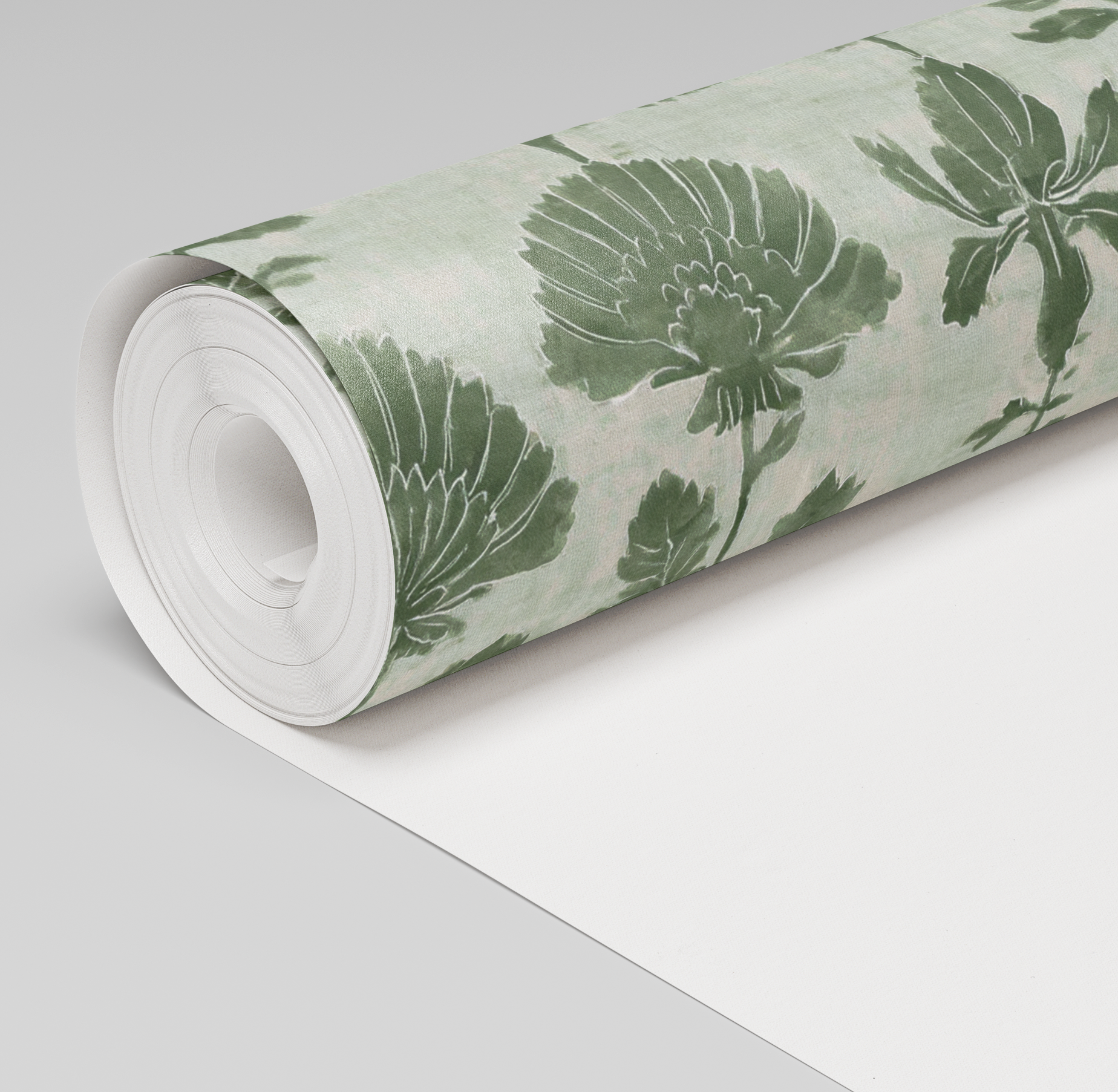 Green Court Florals Wallpaper
