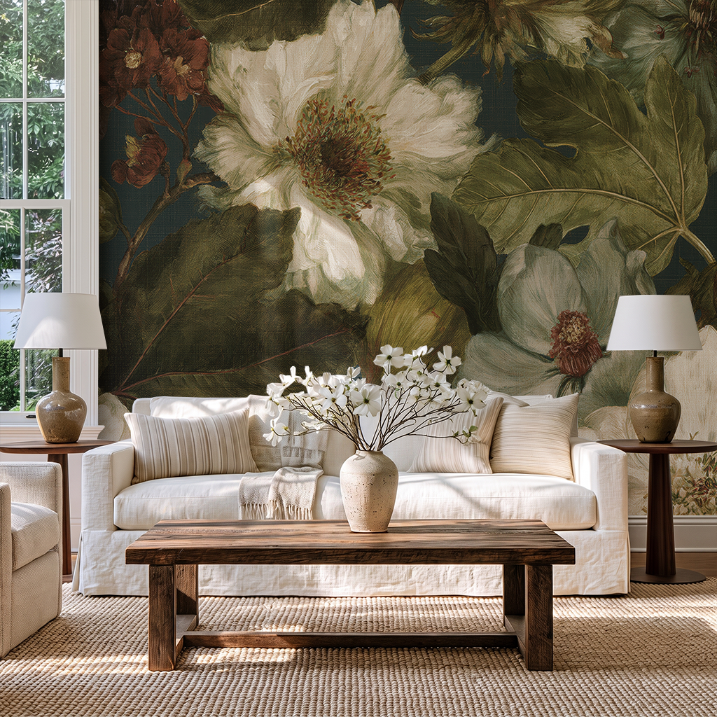 Midnight Blooms - Wall Mural