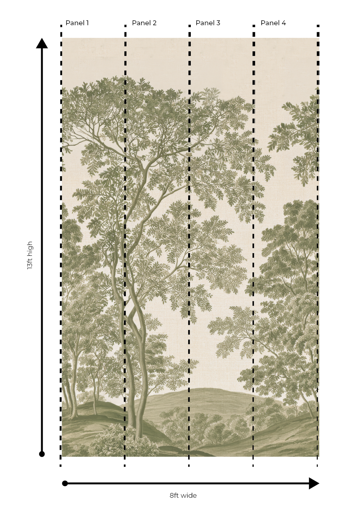 Wooded Forest - Wall Mural