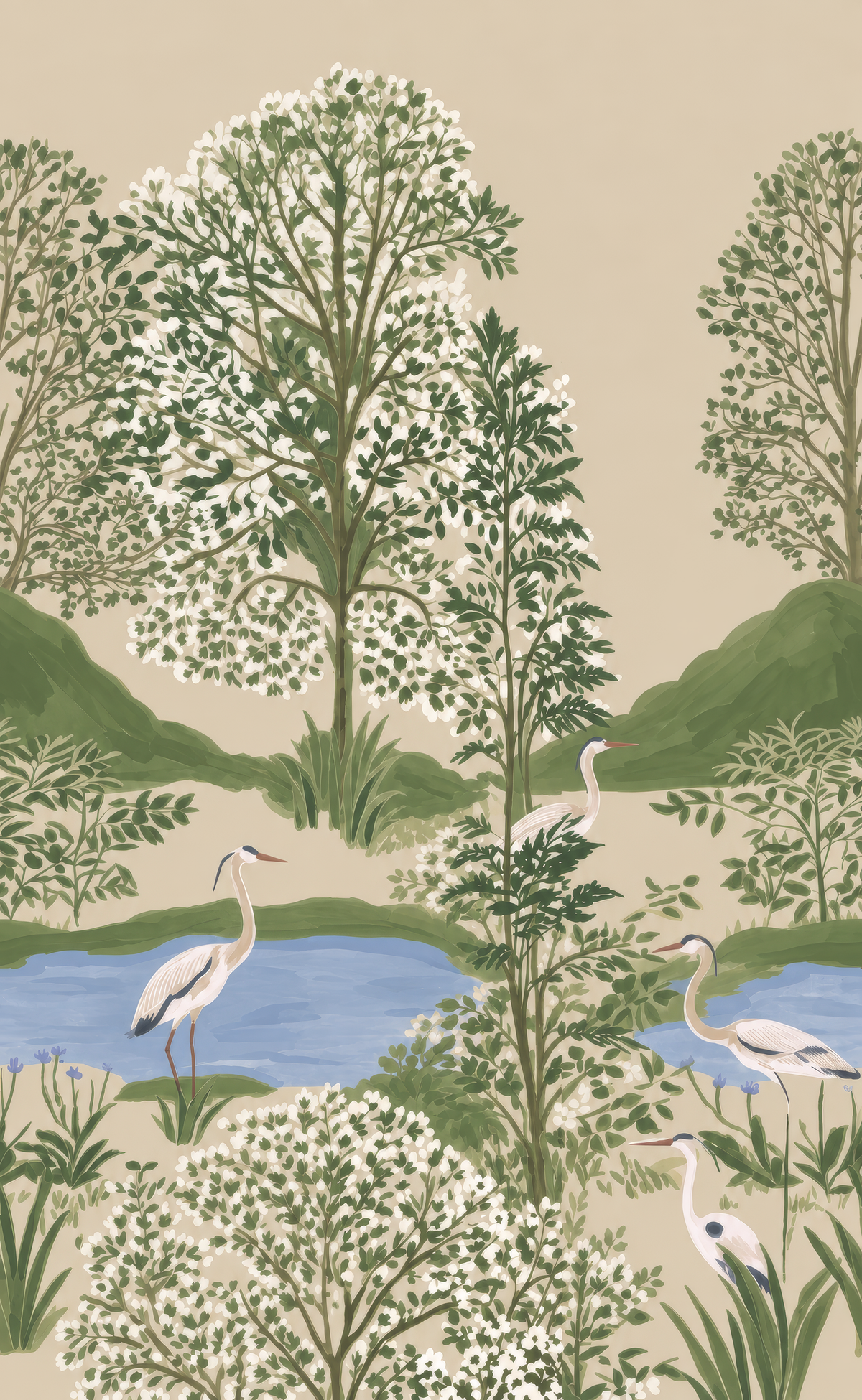 The Scenic Route - Blue & Green - Wall Mural