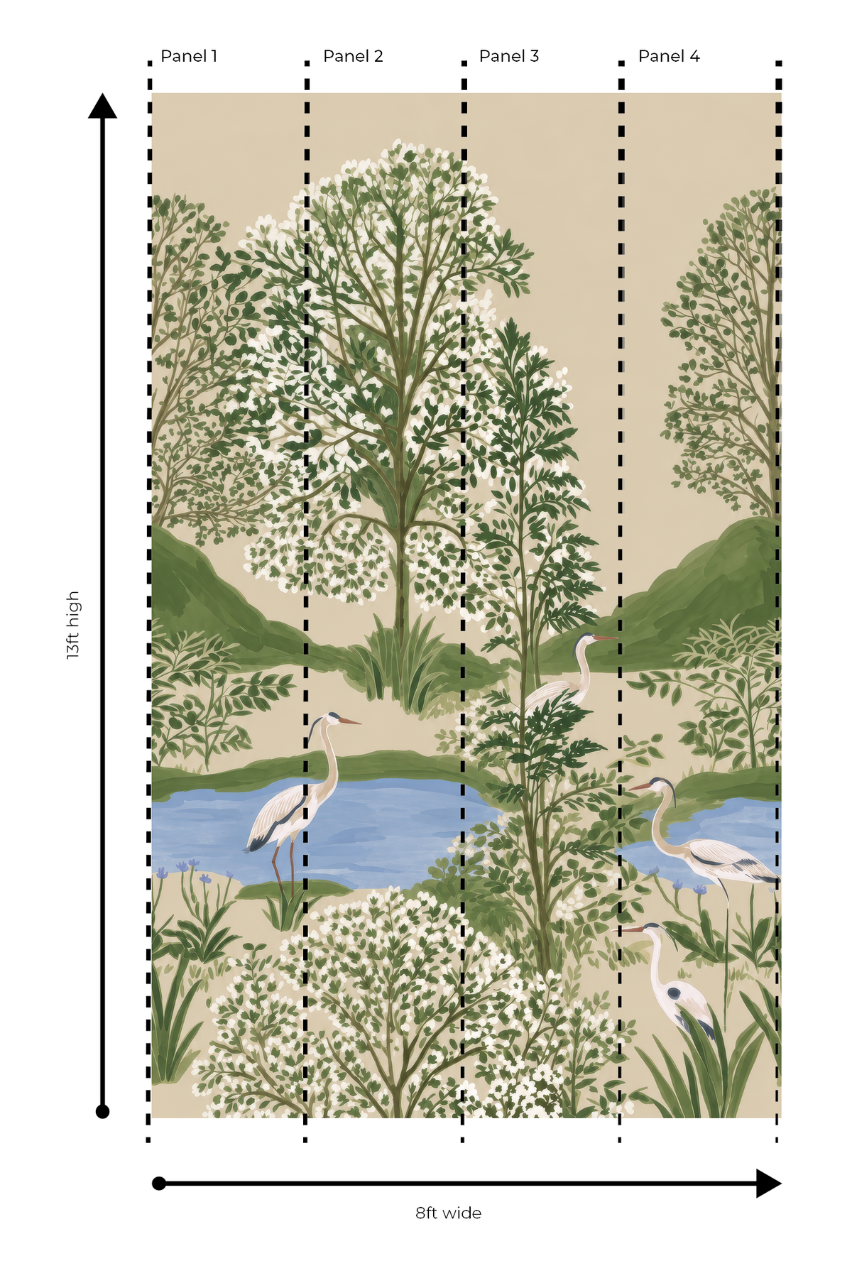 The Scenic Route - Blue & Green - Wall Mural