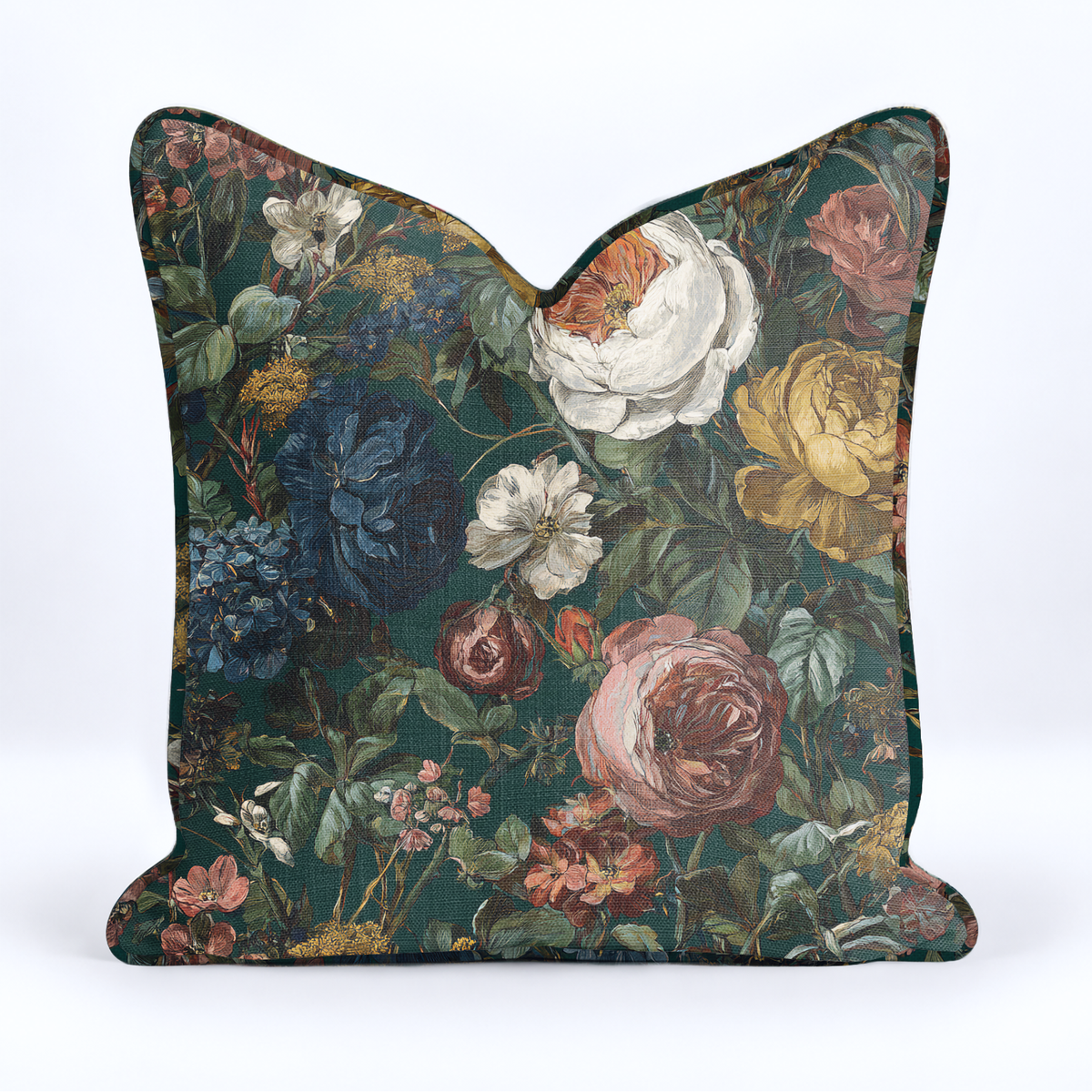 Darkened Peony Throw Pillow - Painted Paper