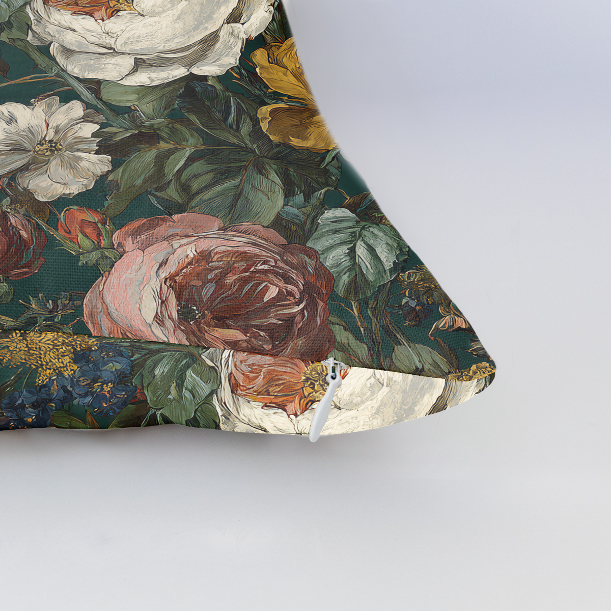 Darkened Peony Throw Pillow - Painted Paper
