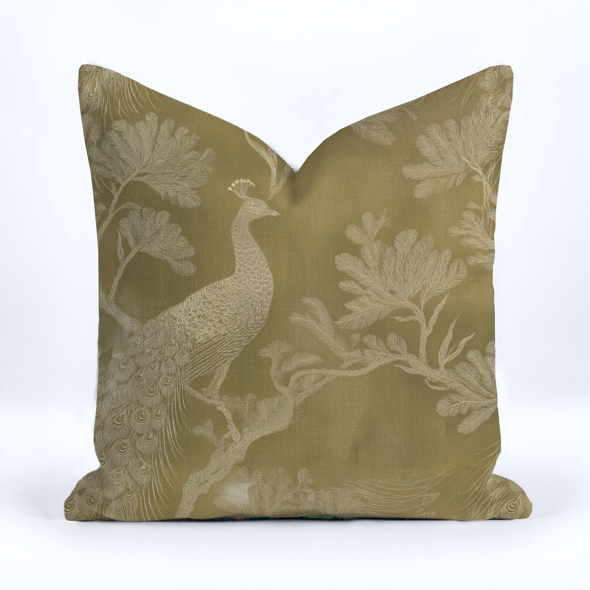 Peacock Party Throw Pillow - Painted Paper