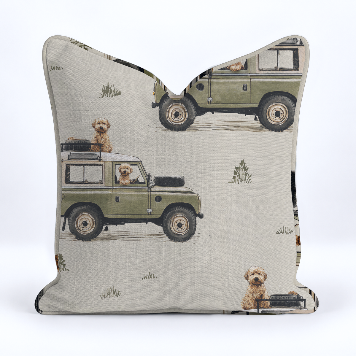Adventure Wagon Throw Pillow - Painted Paper