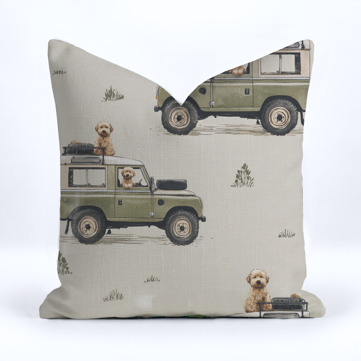 Adventure Wagon Throw Pillow - Painted Paper