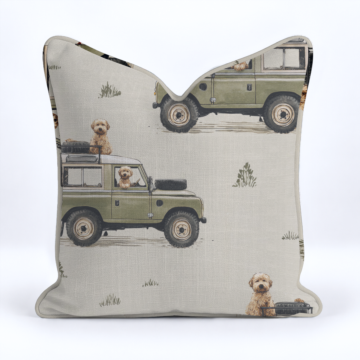 Adventure Wagon Throw Pillow - Painted Paper