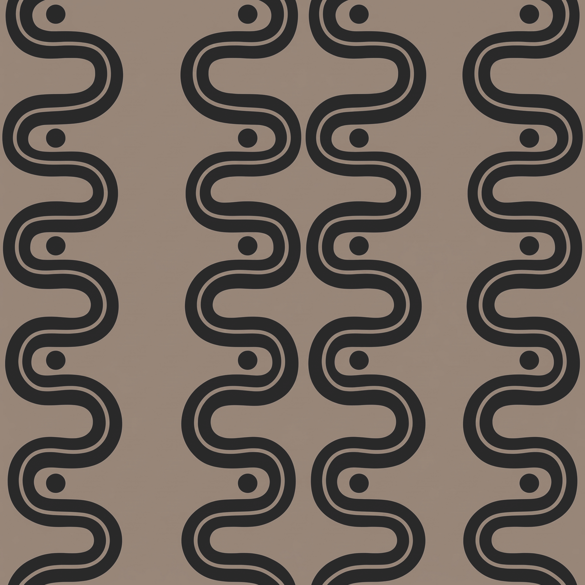 Round About - Black & Taupe Wallpaper