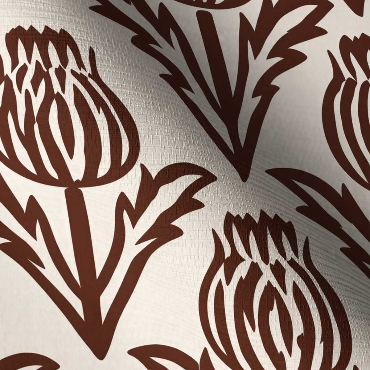 Bramble - Chocolate - Small Scale Faux Grasscloth Wallpaper